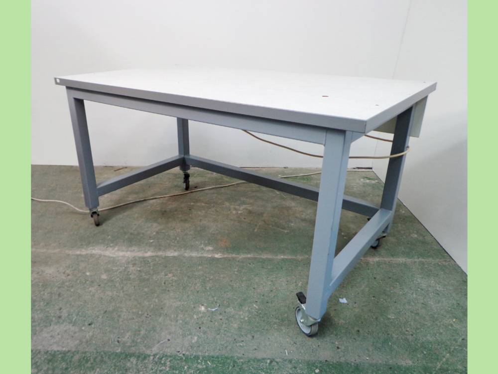 Proprietary Mobile Laboratory Bench with Under Slung Power and 32mm Grey Trespa Worktop.